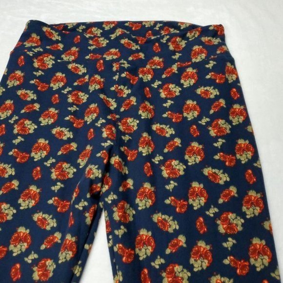 NWOT LulaRoe Tall & Curvy Leggings  Womens Plus Size TC One Size Floral Rose - Picture 1 of 6